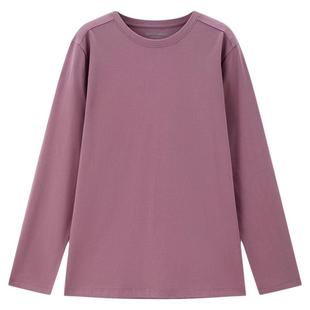 佐丹奴T恤女装纯棉后幅压褶针织圆领长袖T恤 05324797