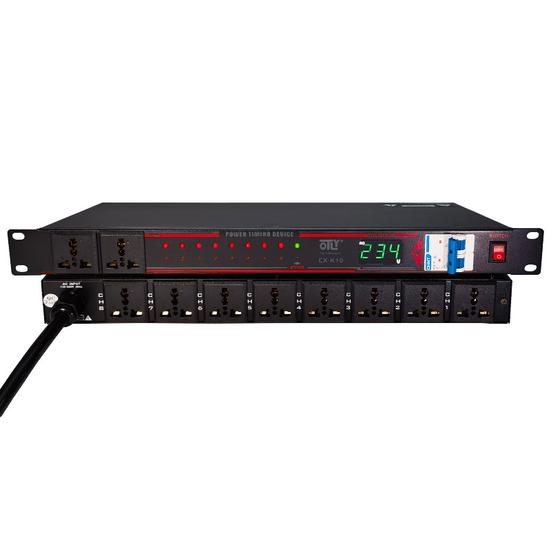 QTLY 8路专业电源时序器带滤波舞台音响效果系统专用插座控制开关