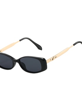 复古小框黑色防紫外线显瘦墨镜