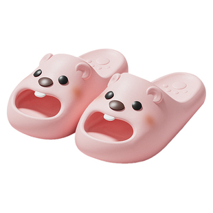 小海狸可爱浴室拖鞋洗澡防滑厚底EVA防臭女2025新暖气房室内拖鞋