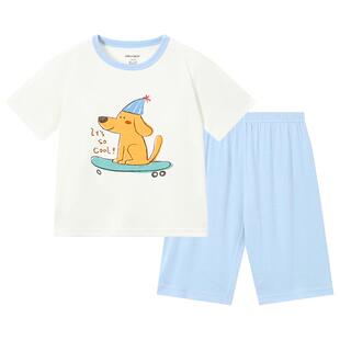 尼多熊26新款宝宝家居服套装男女童春夏优可丝睡衣儿童空调服中袖