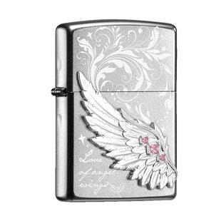 zippo打火机热恋之翼粉钻 防风煤油正品情人节礼物送男友生日火机