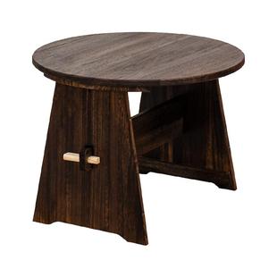 实木小茶几民宿家用榻榻米中古风茶桌椅可拆卸茶台阳台庭院矮圆桌