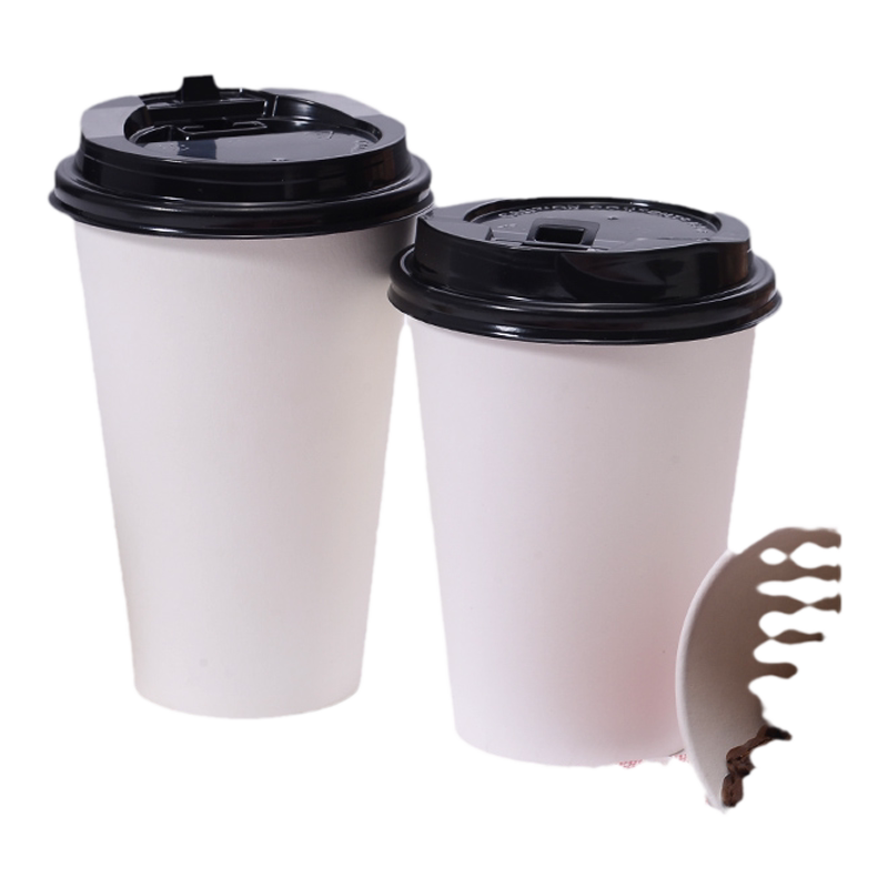 纸杯奶茶热饮环保带盖定制印logo