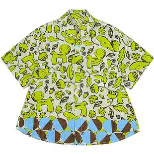 woobaby儿童短袖套装男女童25夏季新纯棉泡泡纱宽松休闲衬衫短裤