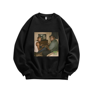 GTASA圣安地列斯CJ格罗夫帮派纯棉长袖T恤衫圆领卫衣服男装宽松秋