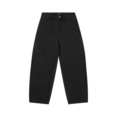 oneup宽松黑色牛仔香蕉裤