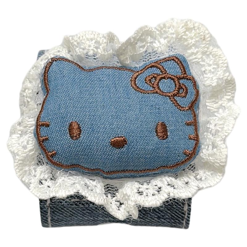 jze 蕾丝牛仔蓝HelloKitty带挂绳适用苹果AirPods4保护壳airpods1/2/3蓝牙无线耳机套airpodspro二三四代新款