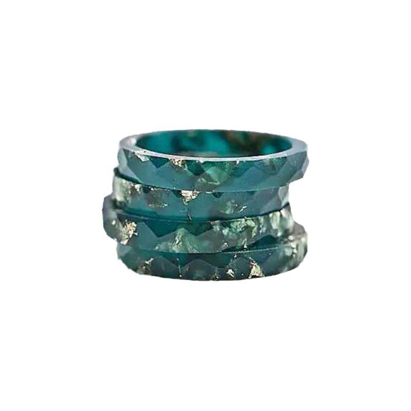 狮心兔 手工制作 孔雀男孩凝聚时光情侣 滴胶树脂戒指 金箔戒指