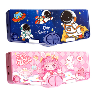 多功能文具盒女孩铅笔盒高科技机关大容量新款密码锁儿童幼儿园双层小学生一三年级自动卷笔刀简约收纳盒男孩