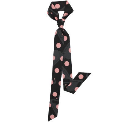 MIRIMAKER波点天鹅黑色丝巾发带