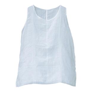 复古极简纯苎麻白色背心女 舒适上衣 简约实用凉快上衣