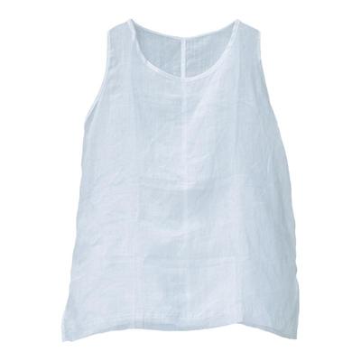 复古极简纯苎麻白色背心女 舒适上衣 简约实用凉快上衣