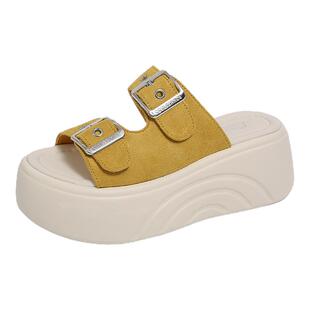 松糕厚底增高凉拖鞋女夏季外穿2026新款仙女风休闲度假海边沙滩鞋