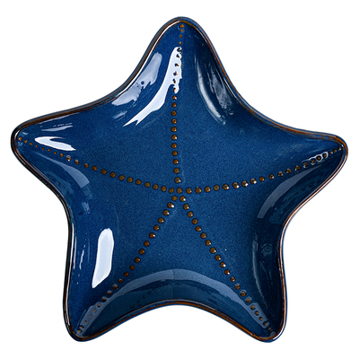 釉下彩个性菜盘海洋风陶瓷盘子