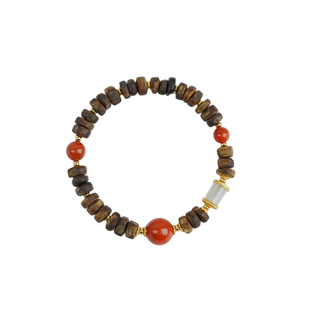 补木火手串五行缺木喜火天然南红沉香手链红色木火属性饰品送妈妈