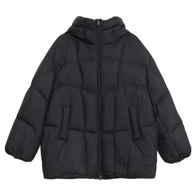 连帽立领无胆防绒羽绒服女