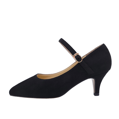 一字带大码女鞋单鞋加宽加肥