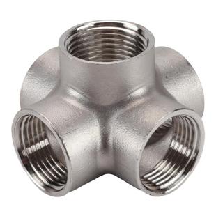 304不锈钢立体三通四通五通接头2/3/4分6分1寸水管内外牙螺纹配件