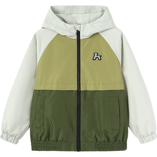 森马儿童外套2025新款拼色山系户外风上衣宽松连帽春装潮流男童装