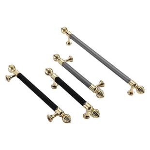 美式黑色衣柜门拉手高光 钛瓷pet浅色门板把手橱柜阳台柜酒柜扣手