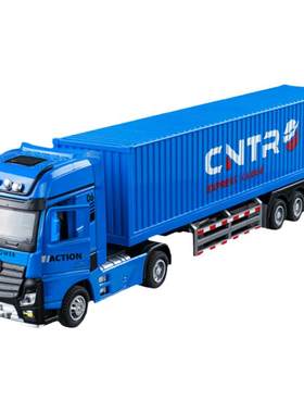 合金可开门声光卡车玩具货车