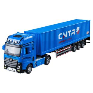 合金大卡车玩具货柜车儿童半挂运输拖挂翻斗车工程车汽车模型男孩