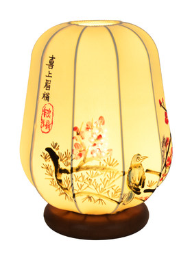 遥控智能宋代美学木质布艺台灯