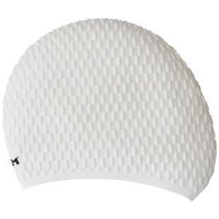 硅胶泳帽女防水不勒头泡泡超大号游泳帽男女长发护耳白色专业竞技