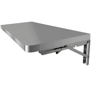 定制不锈钢厨房墙上置物架调料收纳一字隔板延长桌折叠桌壁挂层板