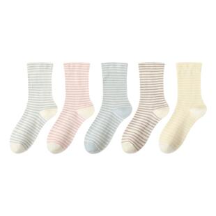 都市丽人月子袜子女春秋季中筒袜产妇孕妇坐月子宽松口条纹堆堆袜