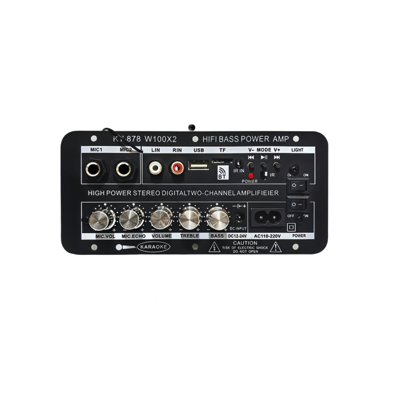 立体声车载家用低音炮功放板12v24v220v通用蓝牙音箱6-12寸主板