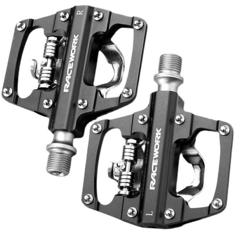RACEWORK PH5000 山地车平踏板转自锁锁踏双用踏板山地车轴承脚踏