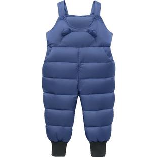 清仓艾可休儿童加厚羽绒背带裤冬季宝宝男女童小童连体羽绒裤加厚