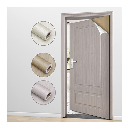 高档加厚木纹门贴纸整张入户门改色贴膜旧房门翻新自粘卧室门改造