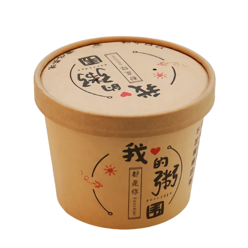 750ml一次性加厚牛皮纸碗外卖盒