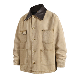 Unblank 美式宽松工装水洗密歇根谷仓夹克男冬季3M新雪丽棉服外套