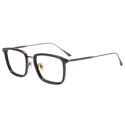 设计师款！日本超轻纯钛商务方框可配度数成品男近视护目眼镜框架