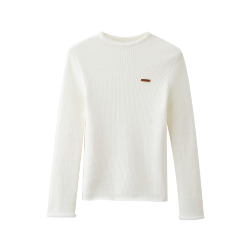 三福套头毛衣女2025秋季小中领时尚保暖内搭打底衫上衣女装494495