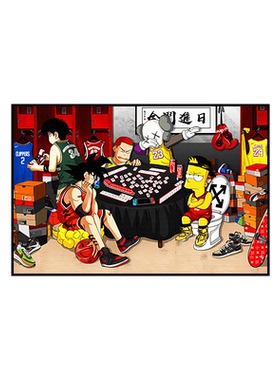 kaws装饰画潮牌客厅辛普森挂画