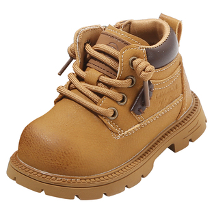 小童马丁靴秋冬季新款宝宝加绒短靴婴儿童软底学步鞋子男童鞋女童