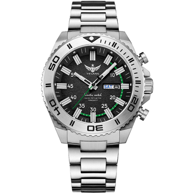 正品野狼防水夜光人动能男士手表