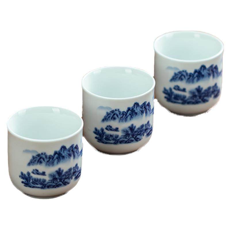 千禹兴青花瓷2两酒杯酒盅仿古