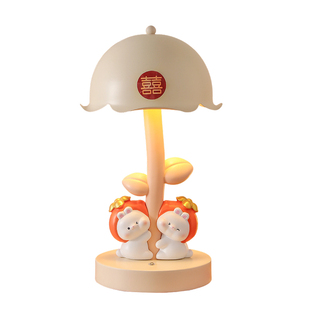 好事成双柿柿如意台灯摆件卧室客厅婚房装饰品新婚结婚礼物送新人