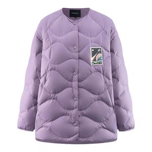 eral  nc短款羽绒服女秋冬2024新款弧线设计多巴胺小个子鸭绒外套