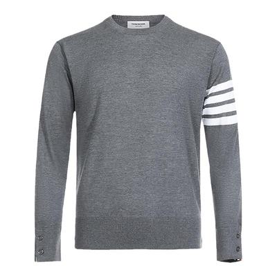 ThomBrowne男士条纹圆领羊毛衫