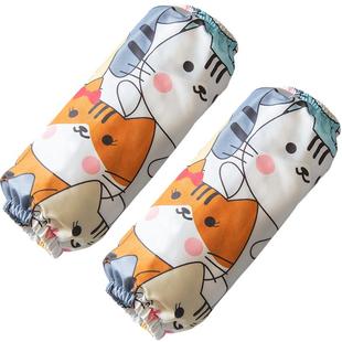 春秋防污套袖女办公室夏季时尚涤棉帆布工作上班用针织短防水防油