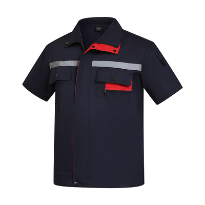 纯棉夏季工作服套装男定做全棉