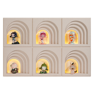 奶油风盲盒收纳电表箱装饰画拉布布泡泡玛特配电箱挂画盒遮挡壁画