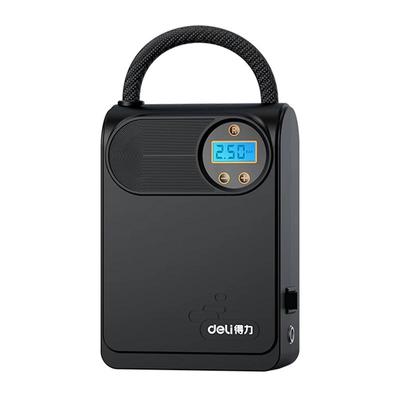 得力车载电动充气泵便携式车用轮胎打气泵小轿车带测胎压大功率